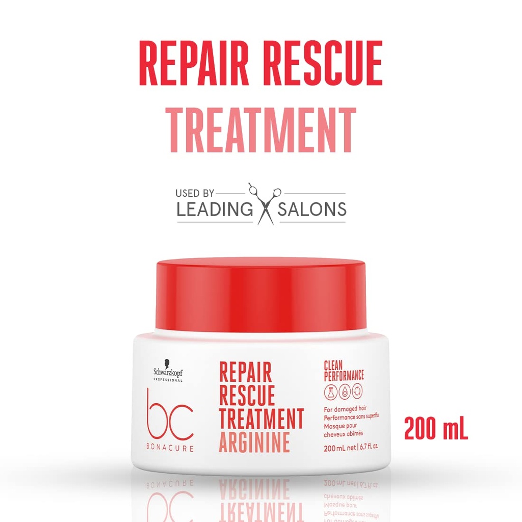 Schwarzkopf Professional BC Bonacure Repair Rescue Hair Treatment Mask with Arginine 200 ml for Damaged Hair.