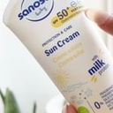 Sanosan Baby Sun Cream SPF 50+ 75 ml | High Level of Protection | Does Not Irritate Eyes | with Milk Protein