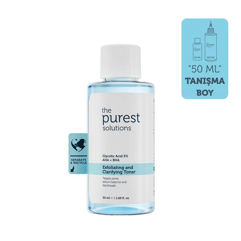 The Purest Solutions Travel Size- Glycolic exfoliating and clarifying toner 50ml