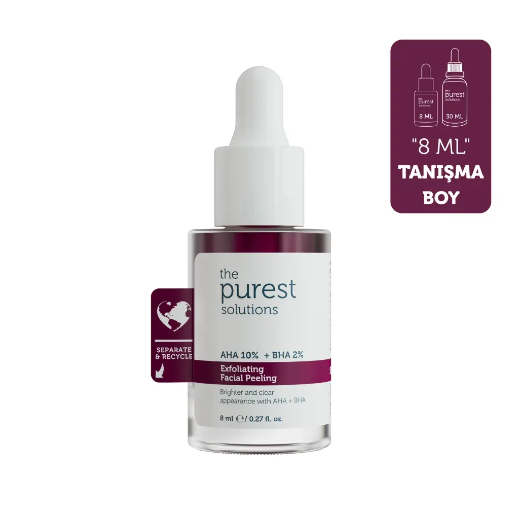 Exfoliating Facial Peel AHA 10% + BHA 2% travel size- 8ml The Purest Solutions