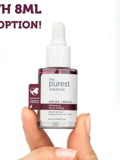 Exfoliating Facial Peel AHA 10% + BHA 2% travel size- 8ml The Purest Solutions