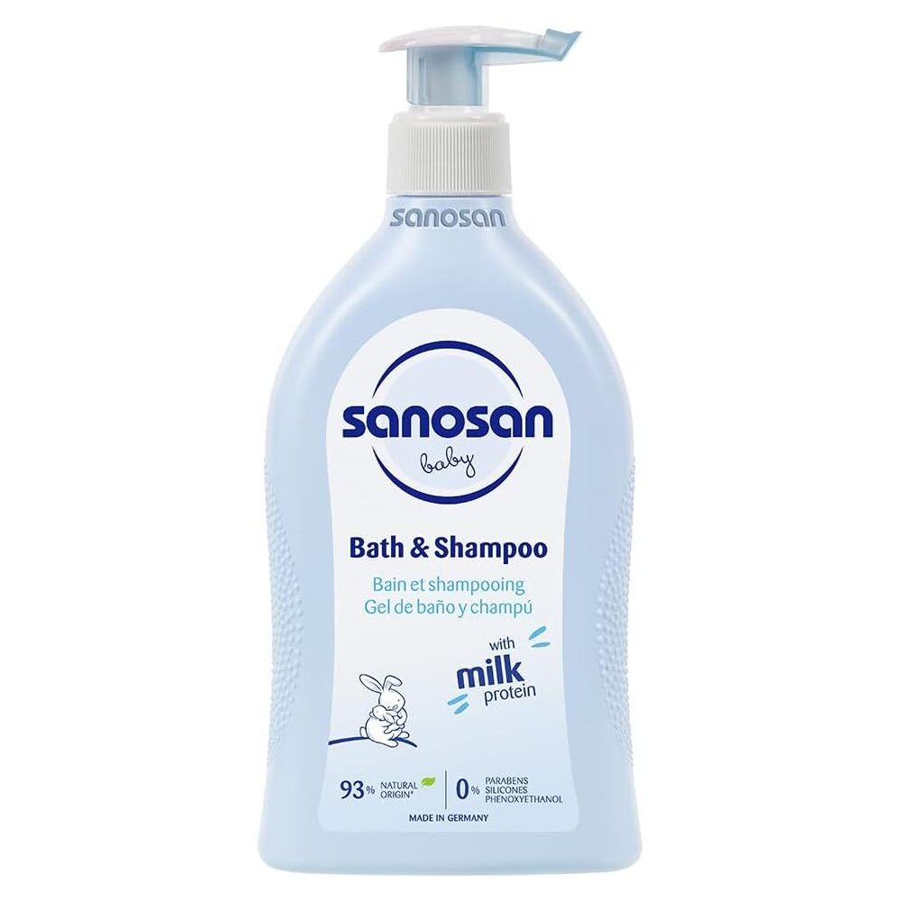 Sanosan Bath & Shampoo 200ml | Natural Milk Protein | Healthy Baby Skin