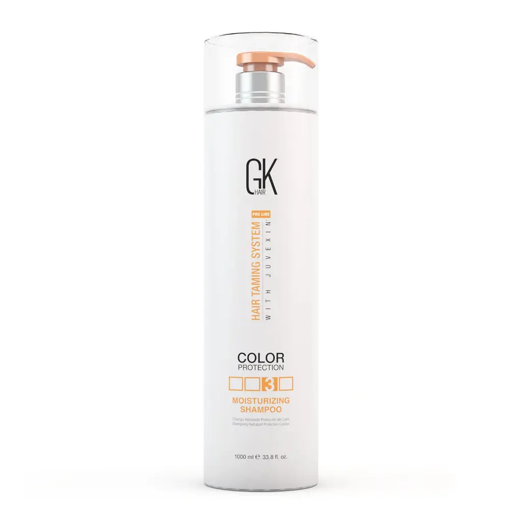 GK HAIR Moisturizing Shampoo (1000ml) Pro Line Hair Taming System with Juvexin for Hydrating Color Protection | All Hair Types